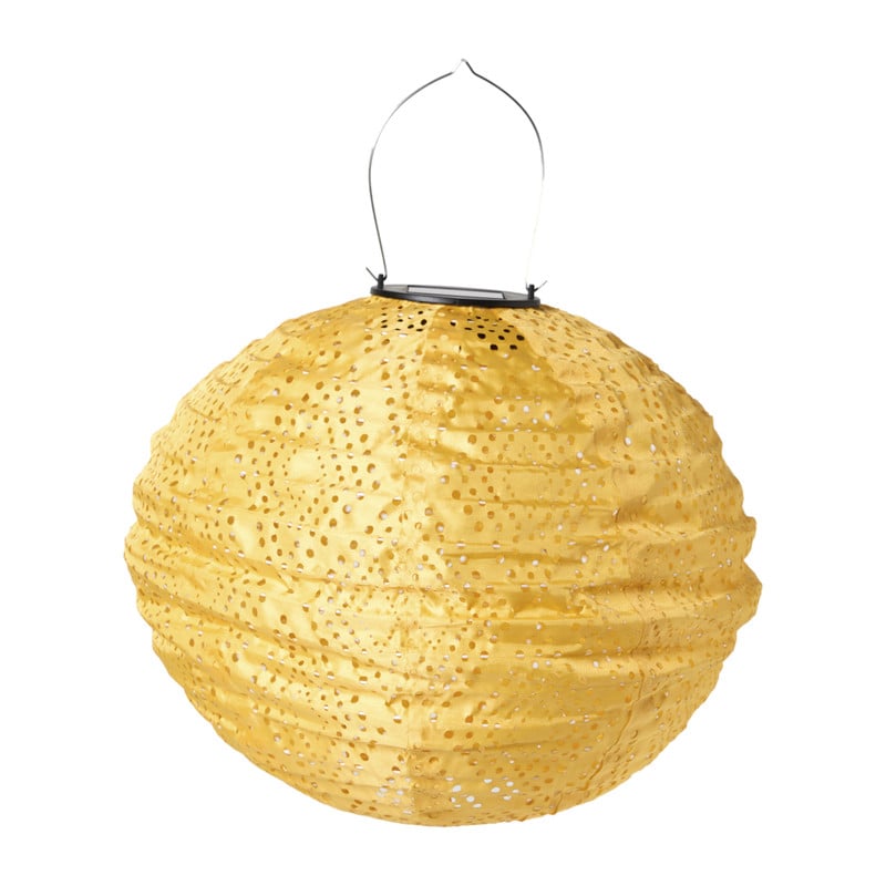 Solar barok lampion rond - geel - &Oslash;30 cm