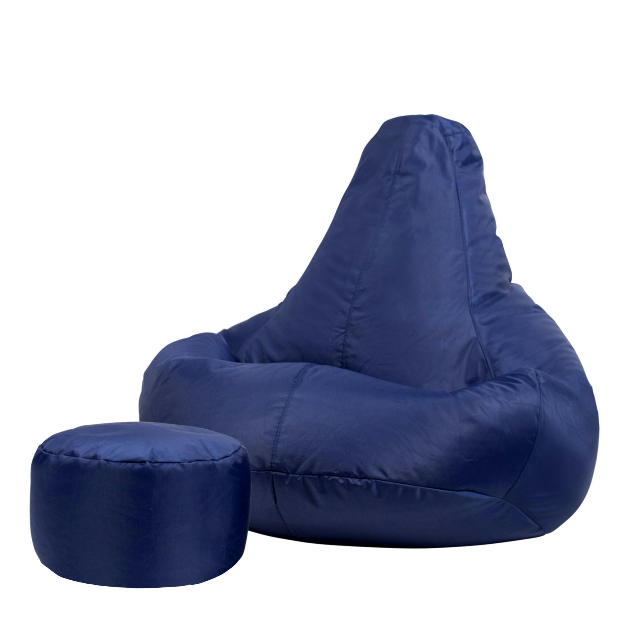 - Pouf inclinable avec repose-pied extérieur bleu marine