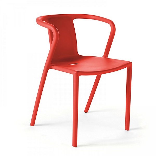 Lot de 4 chaises en plastique rougeOviala