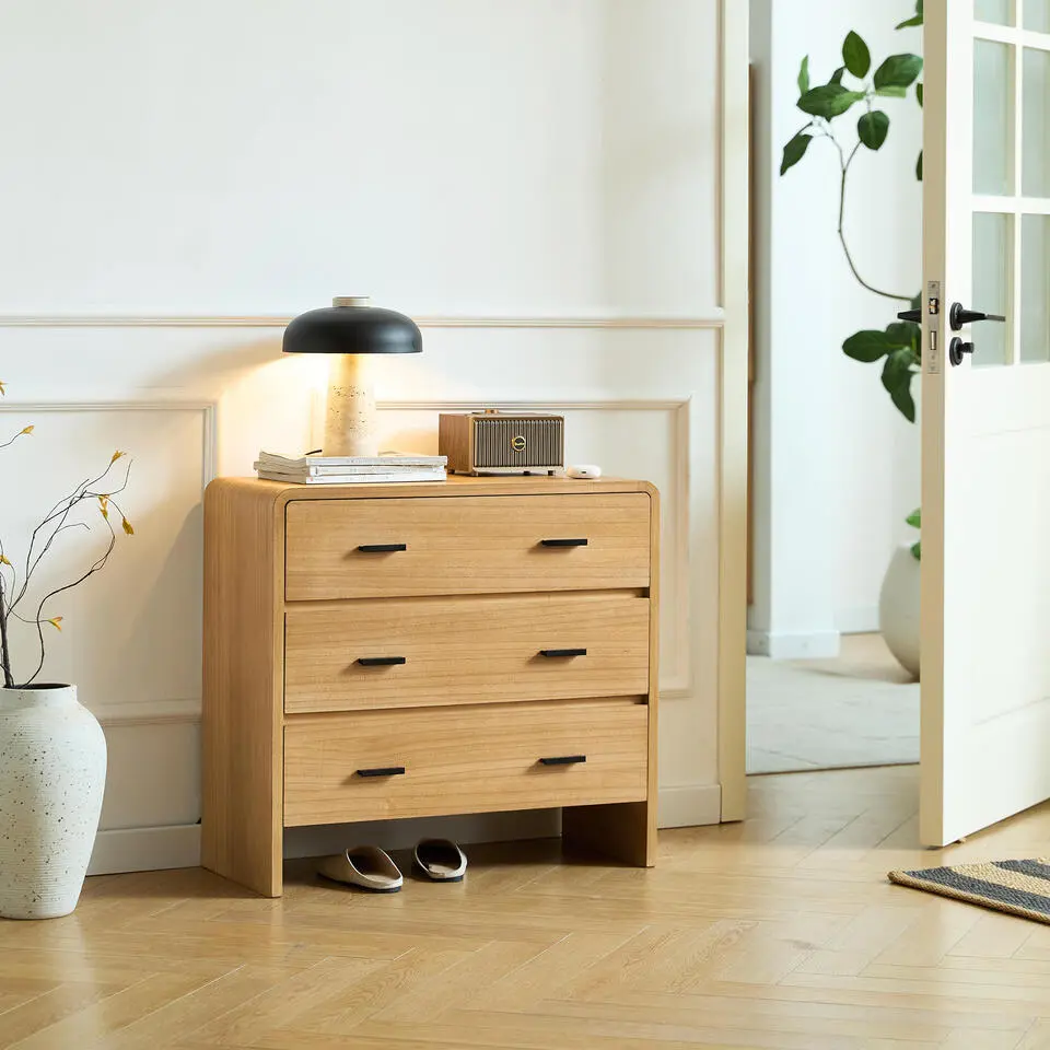 Ladenkast Scandinavische Slaapkamer Hout Metaal 3 Laden Opbergen