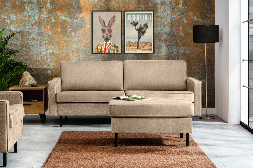 KONSIMO INVIA Duża sofa loftowa 3 osobowa na metalowych nogach