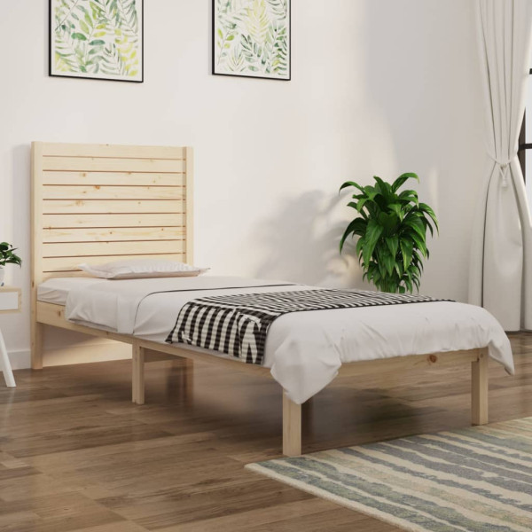 Rama łóżka lite drewno 90x190 cm pojedyncza