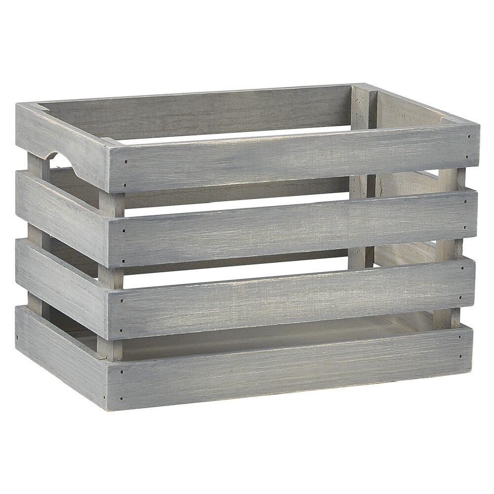 Caisse de rangement en bois gris