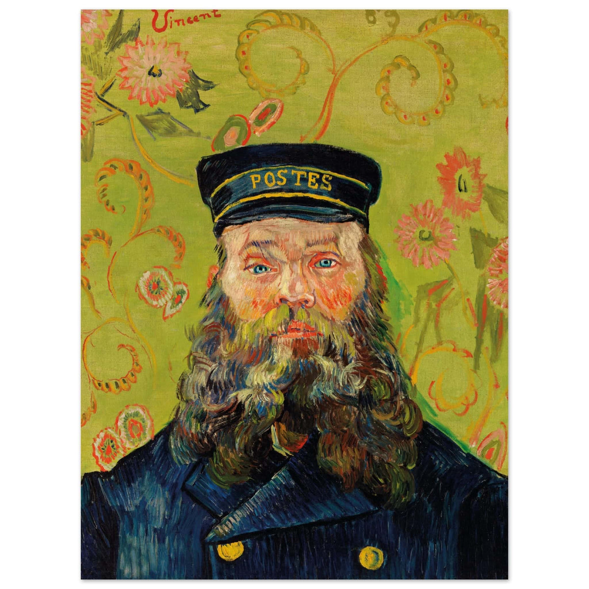 Artfulprints Poster Vincent van Gogh - The Postman  - 30x40 cm - Groen