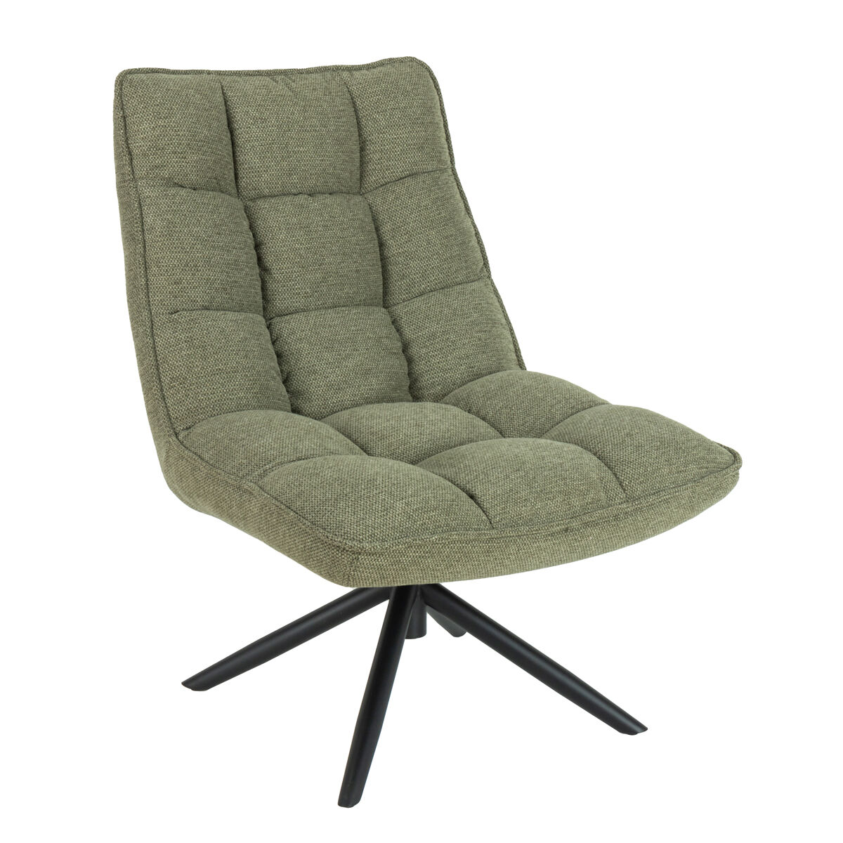 Poltrona MEL rotativa em tecido verde