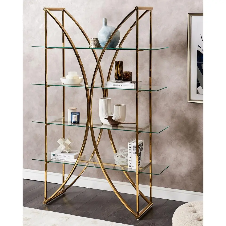 HOLLOW - Boekenkast - Goud/Transparant - Metaal