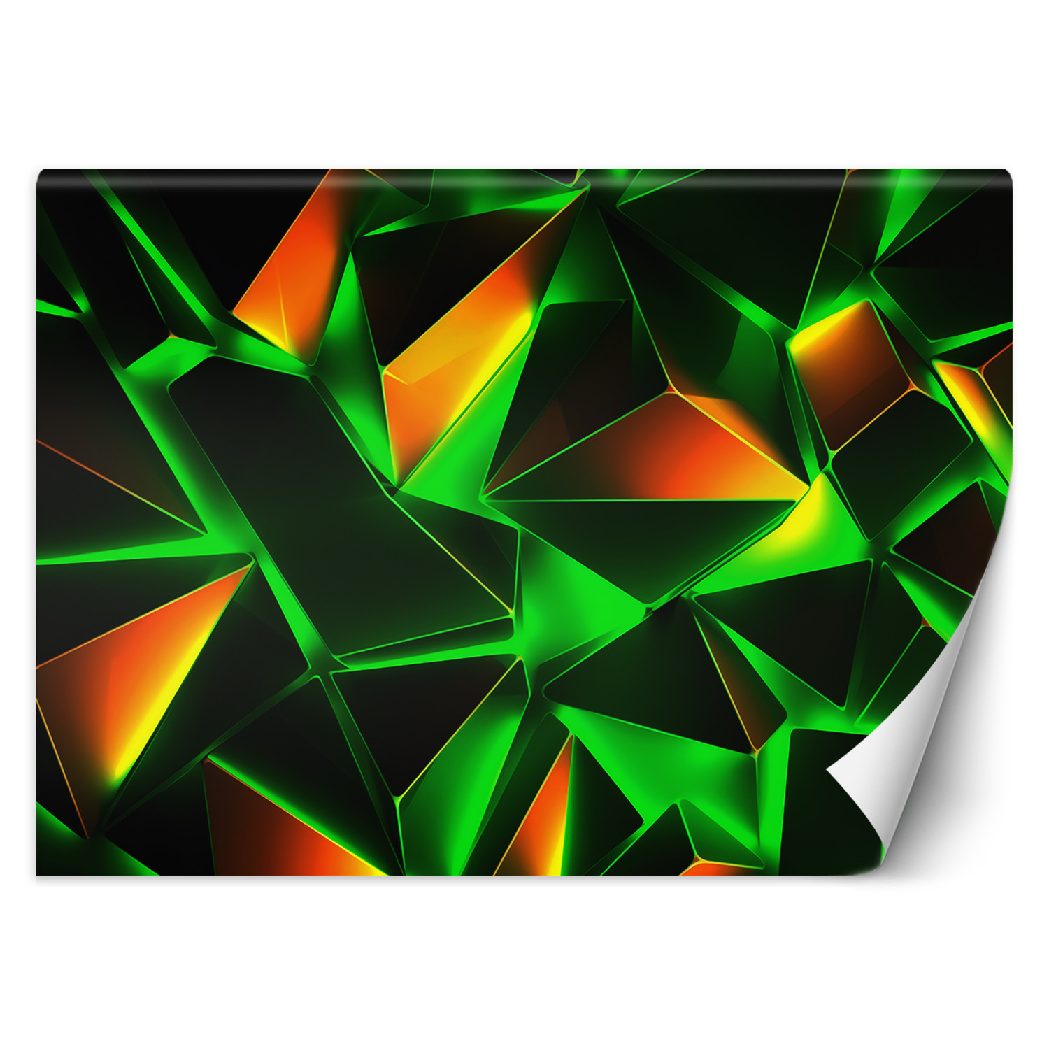 Feeby Fototapeta, Zielona abstrakcja geometryczna 3D 150x105