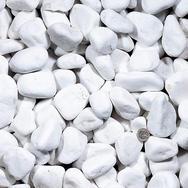 Galet Blanc Pur 40-60 mm - Lot de 45 sacs de 20 kg (9 m²) - RO'MA NATURE