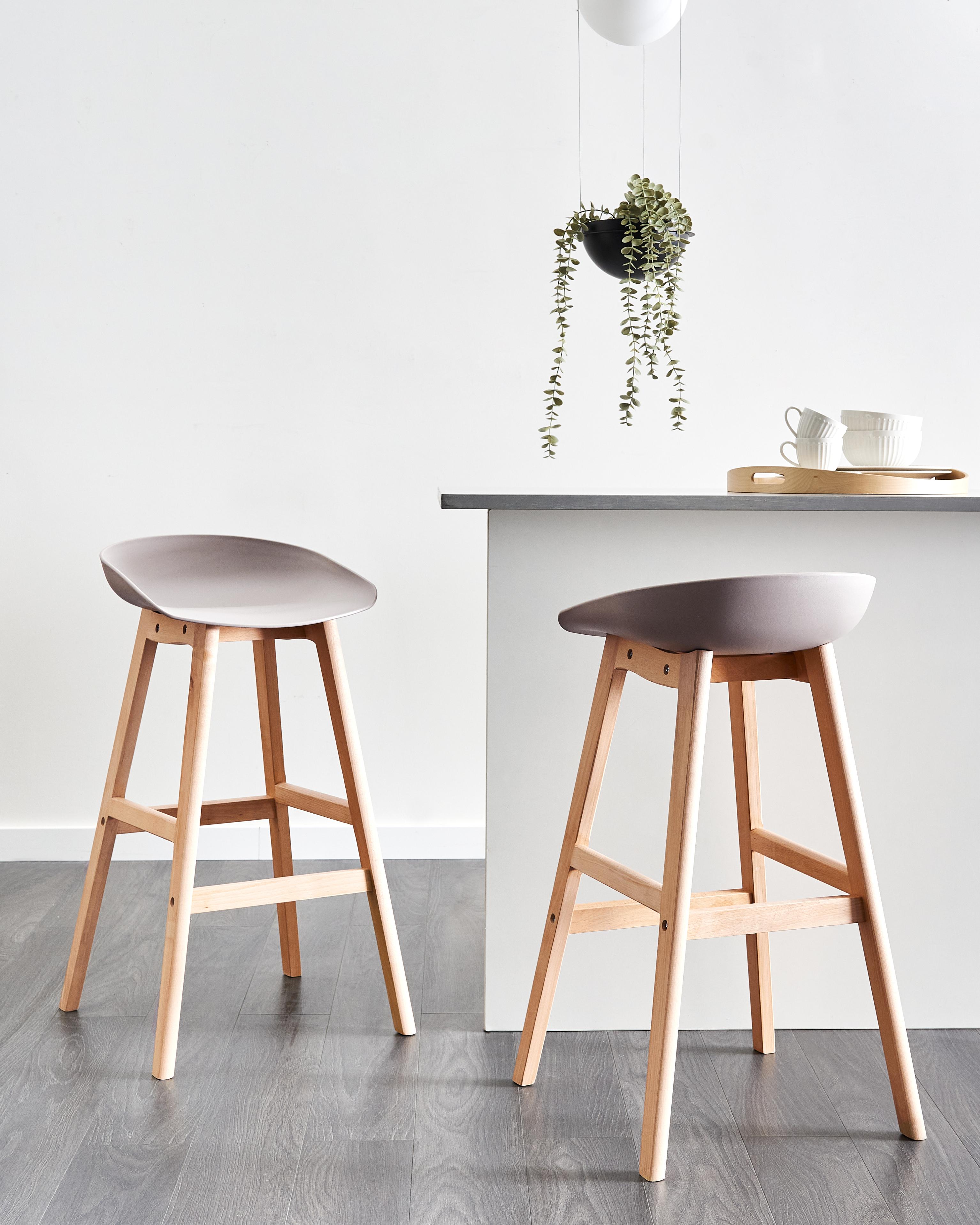 Set of 2 Bar Chairs MICCO Taupe