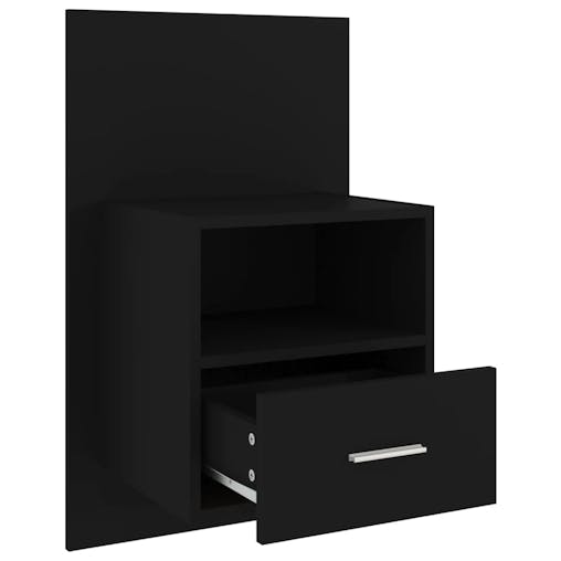 NNEVL Wall-mounted Bedside Cabinets 2 pcs Black