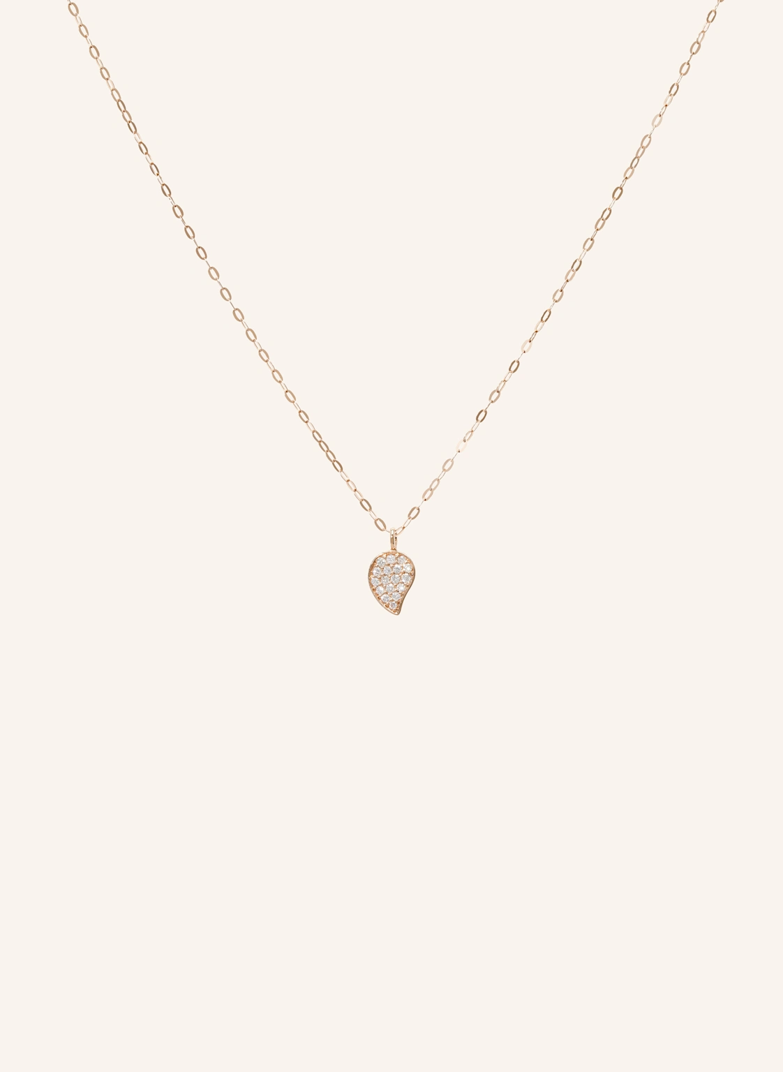 TAMARA COMOLLI Halskette CHAIN SPARKLE DROP DIAMOND PAVÉ, 1,0 MM, 45 CM aus 18 Karat Roségold mit Diamant Pavé