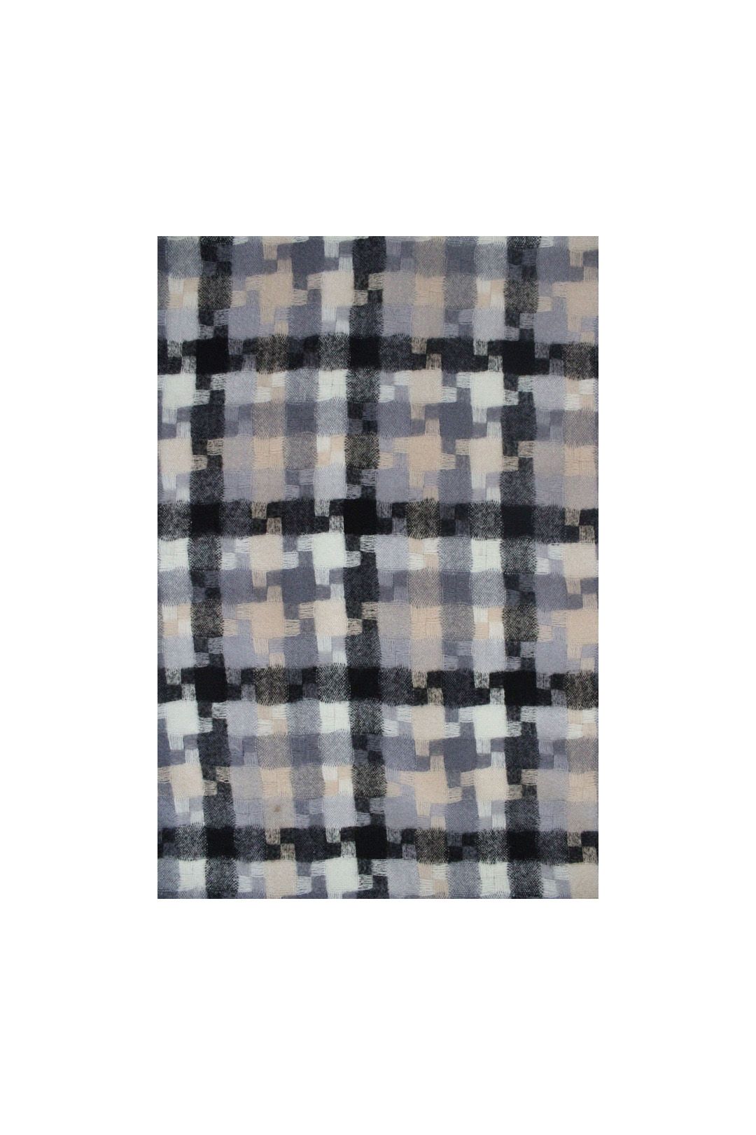 Vellin Wool-Blend Pixel Pattern Oversized Scarf