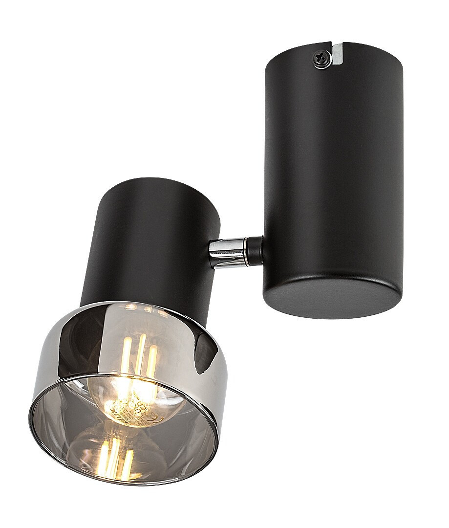 Spot okrągły czarny-dymiony HATICE 1xE14x15W wym:18x15,5x8cm IP20 Rabalux
