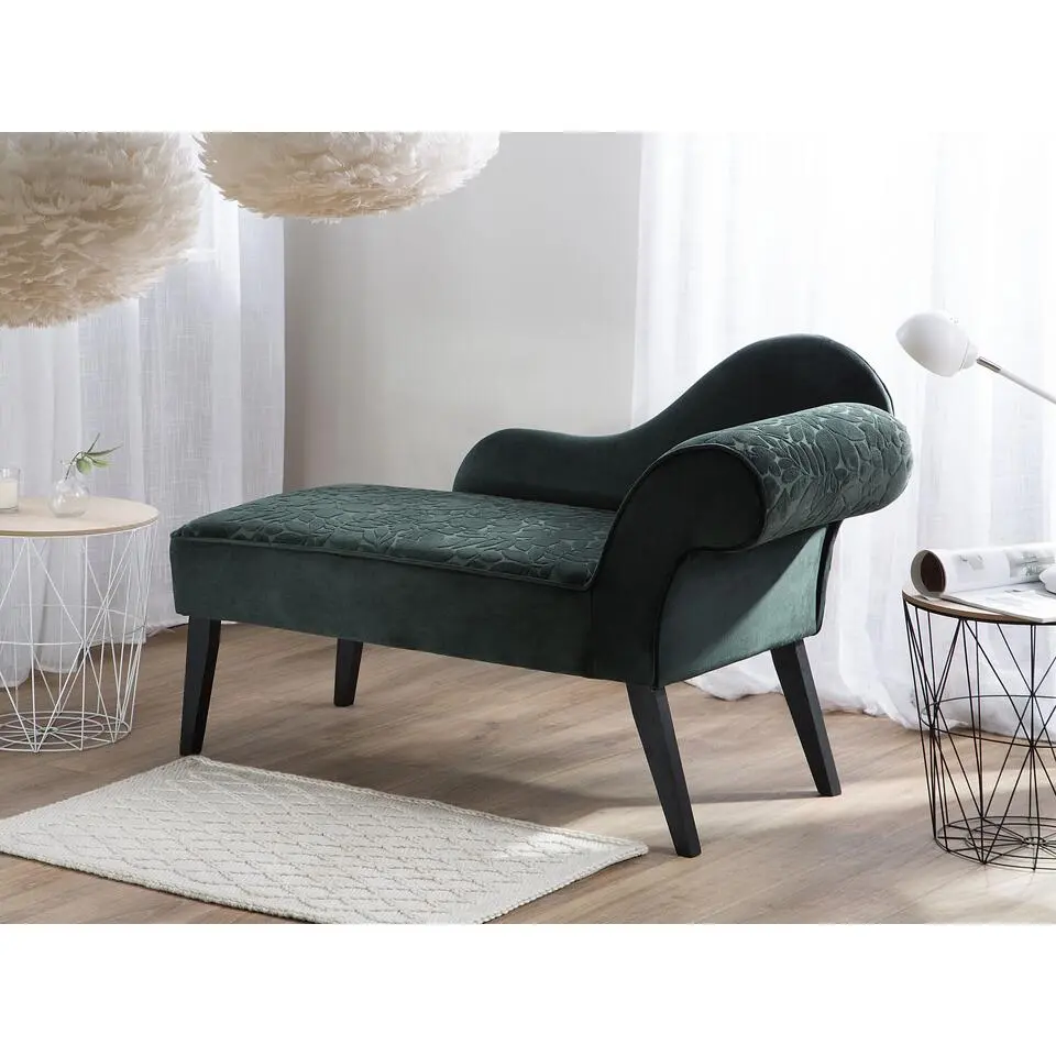 BIARRITZ - Chaise longue - Groen - Rechterzijde - Fluweel