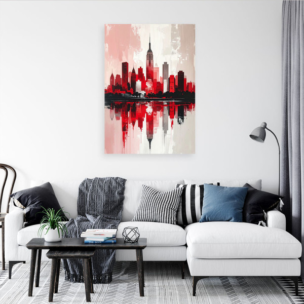 Obraz nowoczesny do salonu sypialni biura loftu, Czerwone Miasto 20x30
