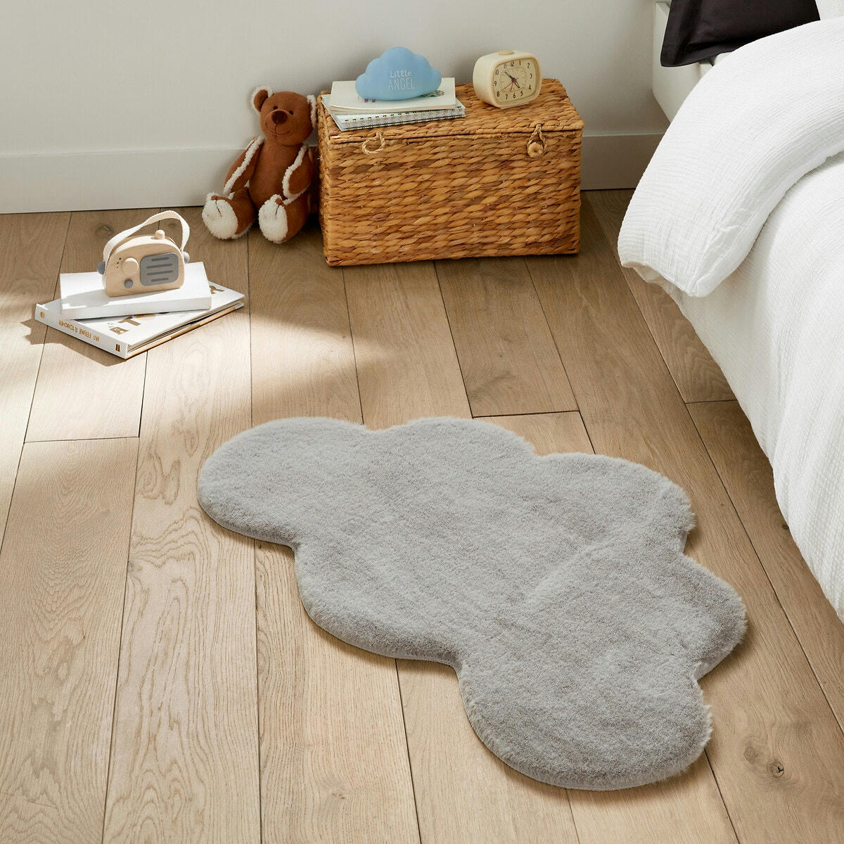 Tapis enfant nuage, tissu duveteux, Mouflette