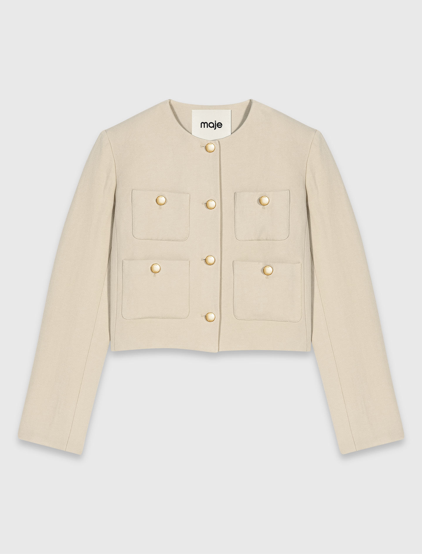 Veste courte en lin mélangé