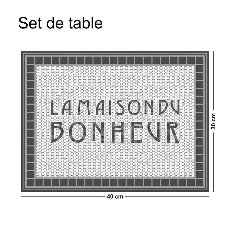 TESSELLE - Lot de 4 sets de table L 40xl 30cm Noir Mosaïque