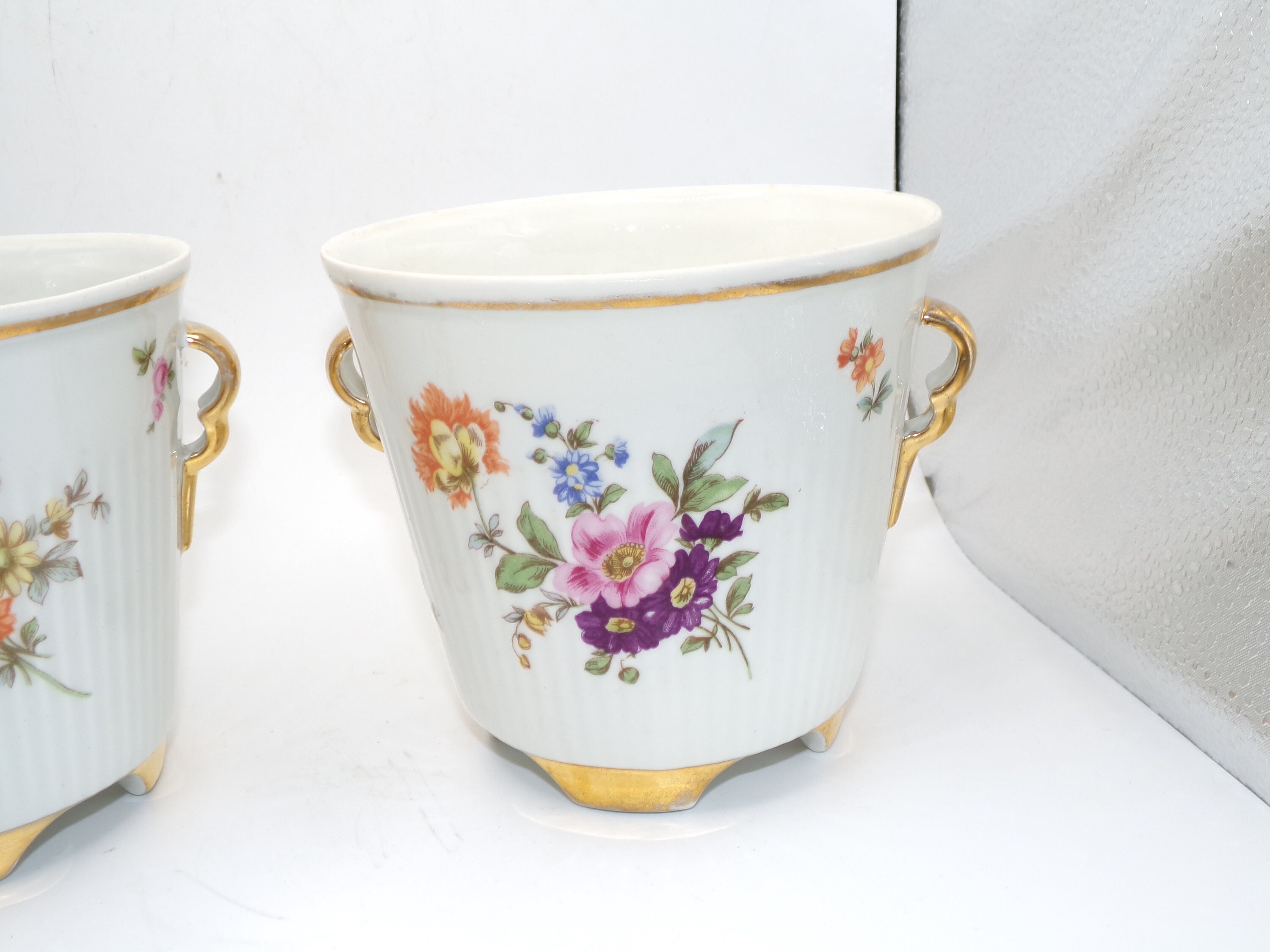 Vintage German Planters Pair by Freiberger Porzellan
