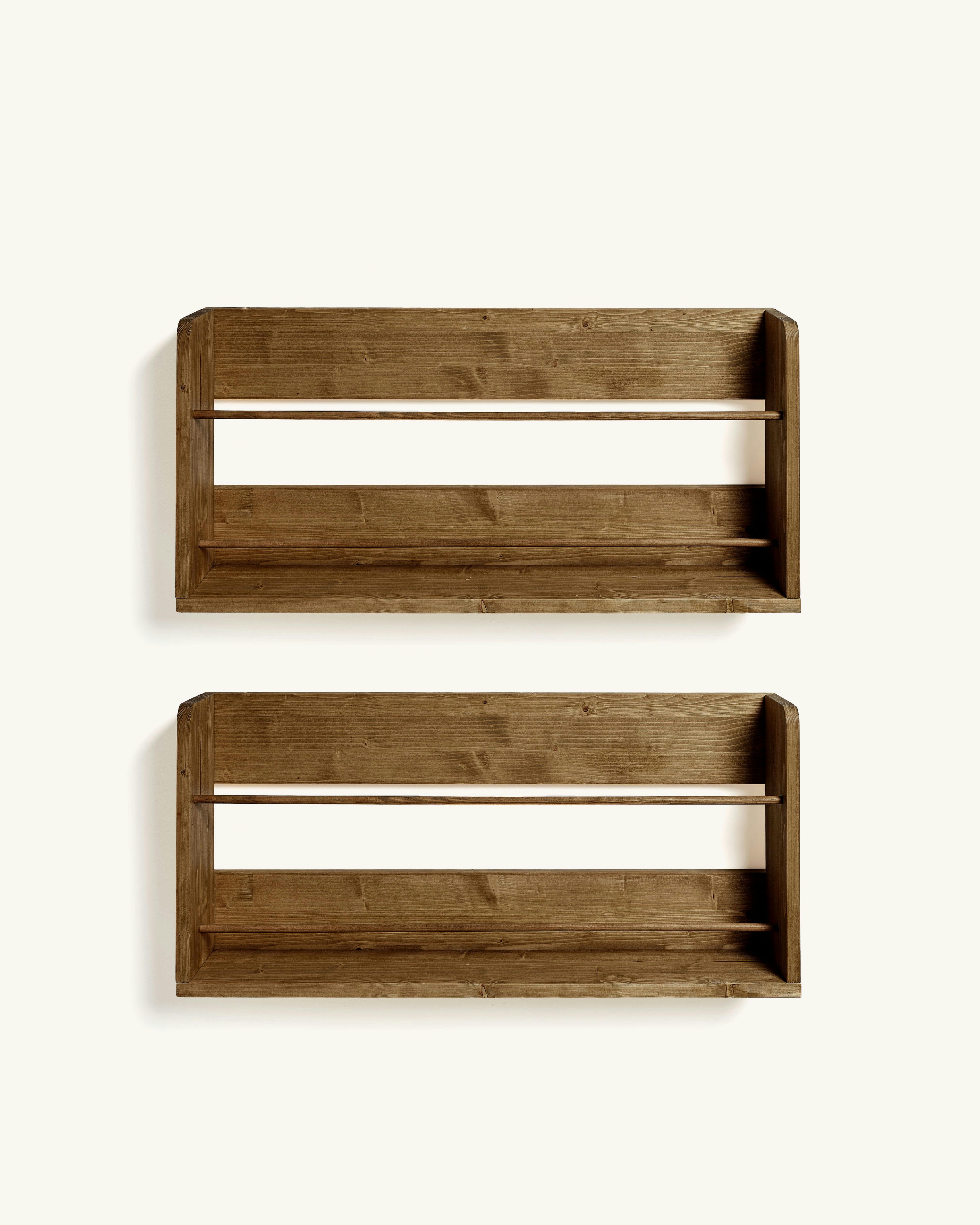 EHUD - Etagère murale pour chaussures en bois (2 unités) en couleur marron