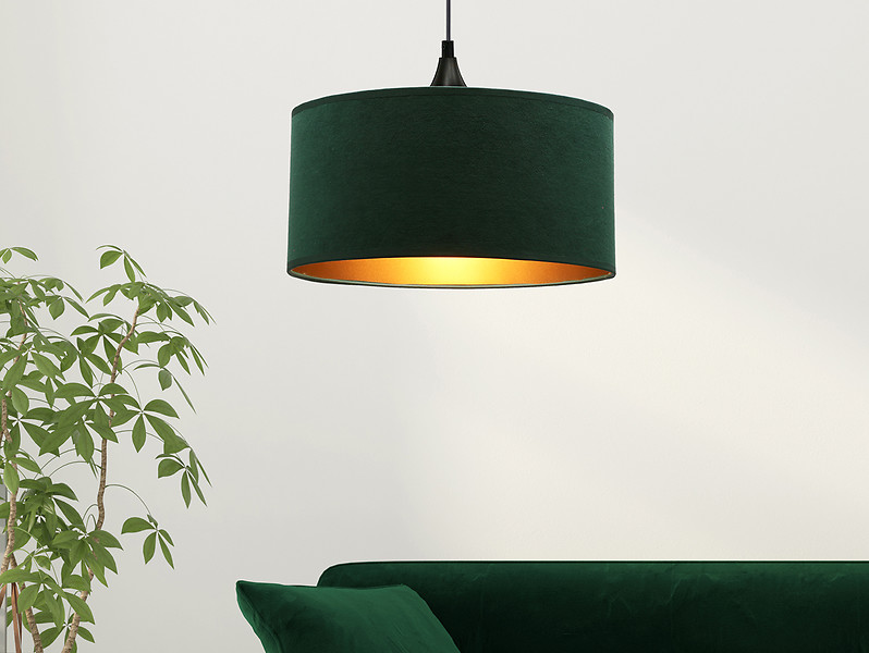 Lampa wisząca Maloto 30 cm tkaninowa zielona