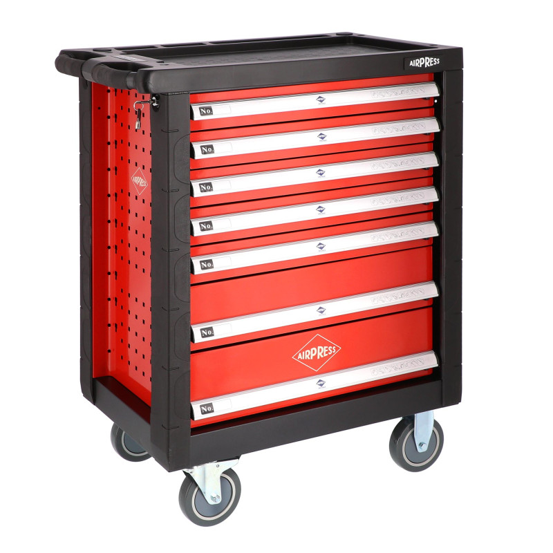 Servante d'atelier professionnelle avec 7 tiroirs et 217 outils AIRPRESS