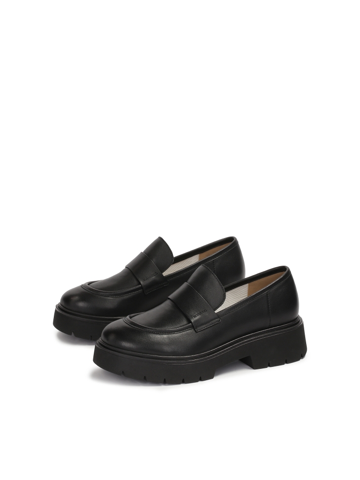 Leather shoes on a thick sole