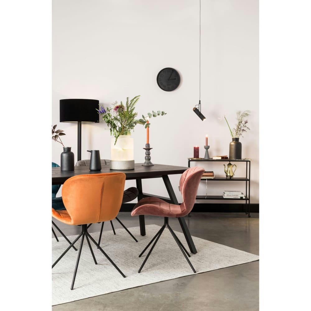 OMG - 2 chaises velours orange