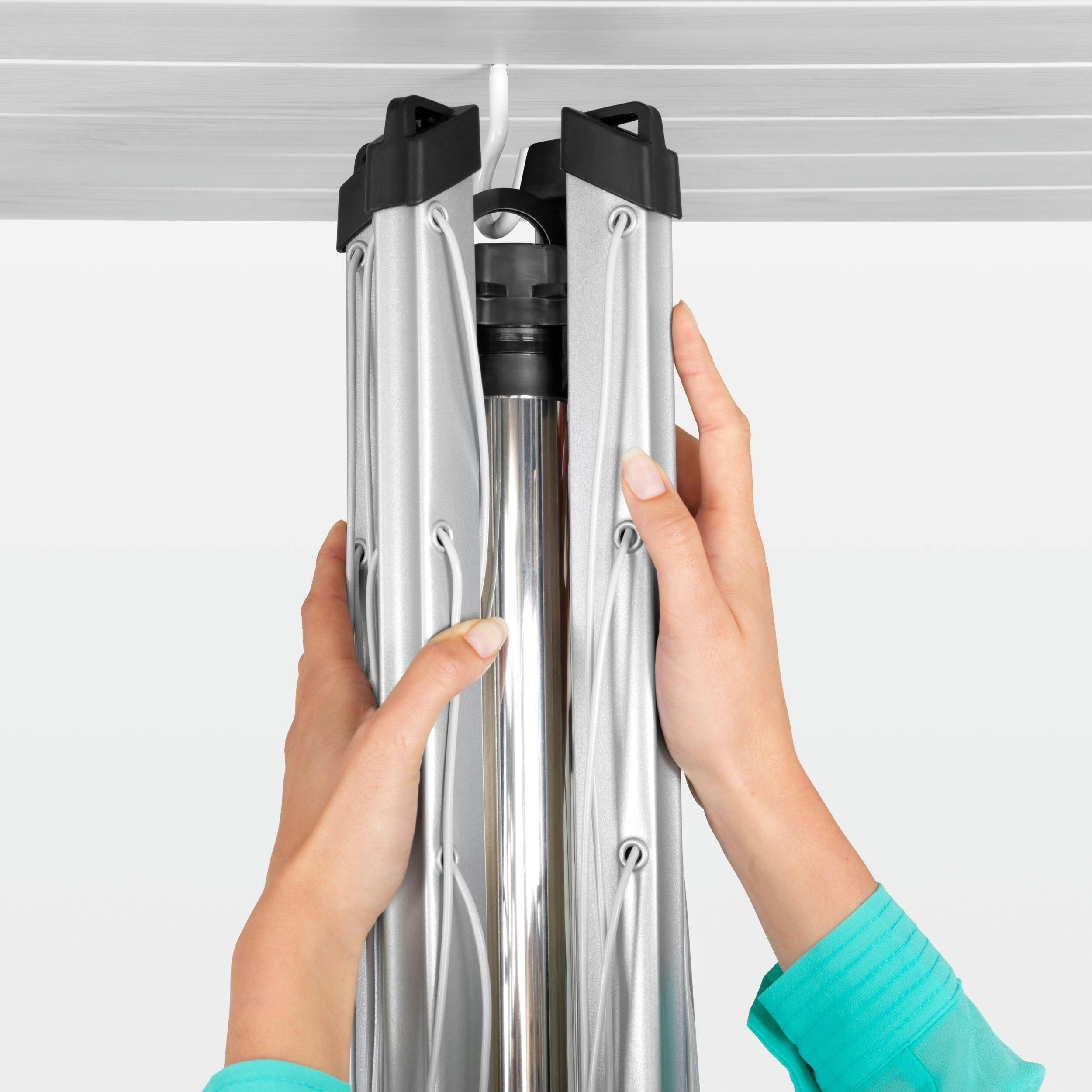 Brabantia Topspinner Outdoor Umbrella Rotary Clothesline Dryer with Ground Spike, 1.75-in D x 74.8-in H