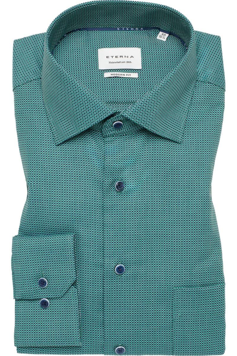 ETERNA Modern Fit Hemd dunkelgrün, Strukturiert