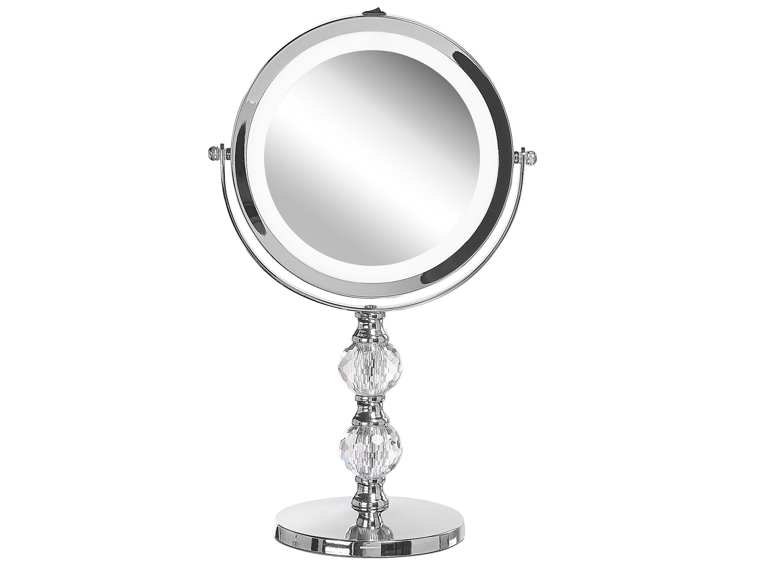 CLAIRA - Miroir de table en métal argenté 34x18