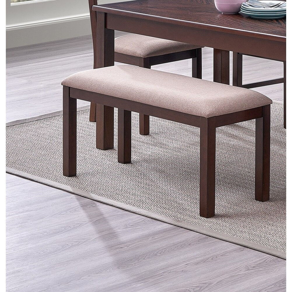 1pc Bench Only Solid wood Ladder Back Fabric