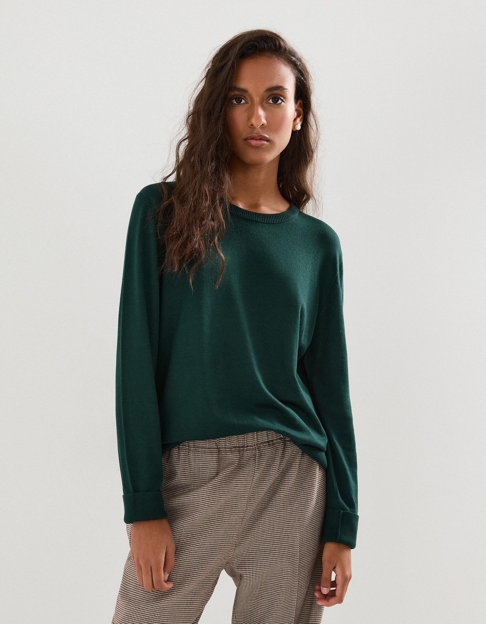 Camisola de Malha, Mulher, Verde Escuro