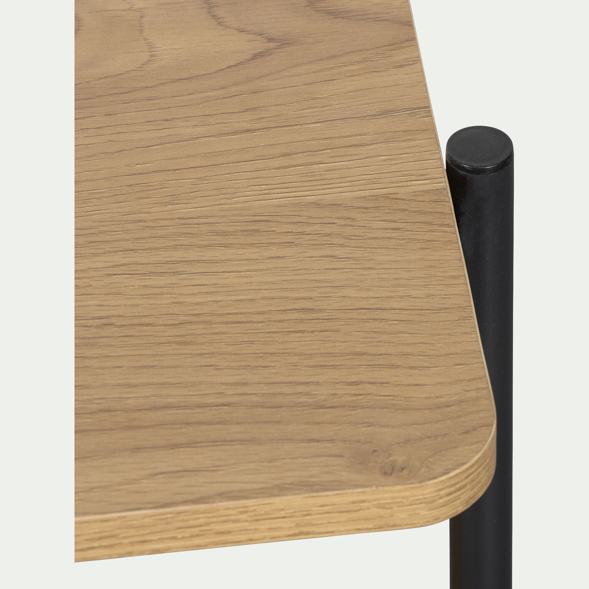 IZZY - Bibliothèque en bois et fer noir l80cm - bois clair