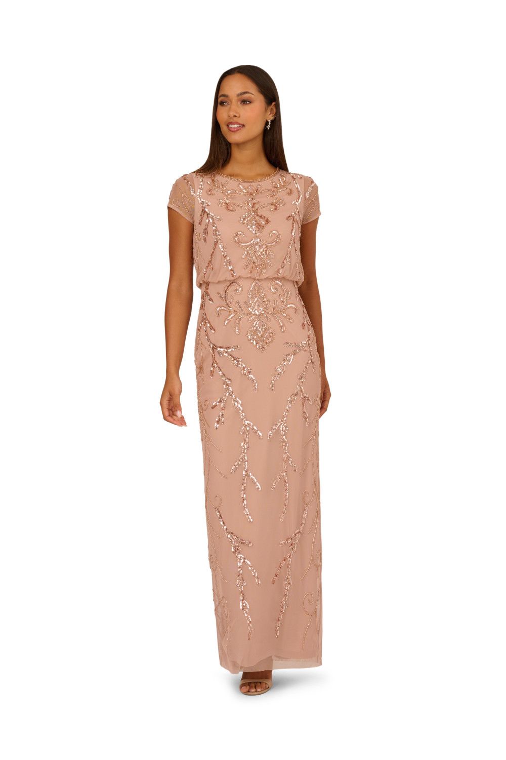 Papell Studio Bead Blouson Long Dress