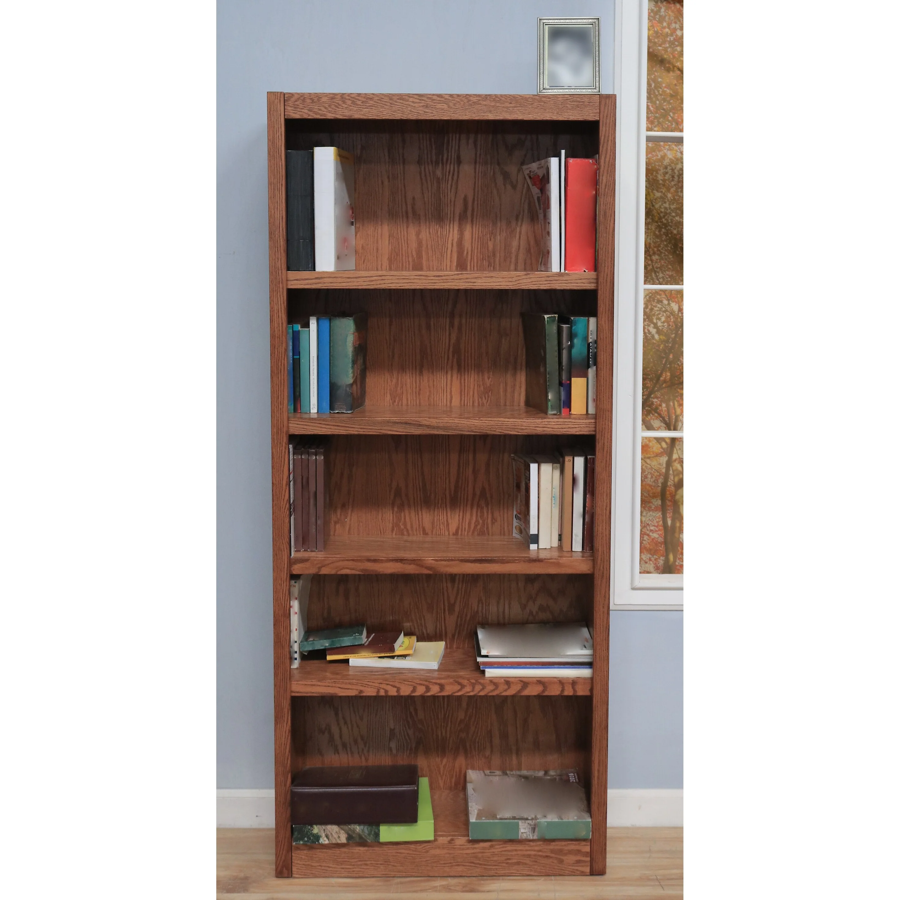 Concepts in Wood 5 Shelf Wood Bookcase, 72 inch Tall