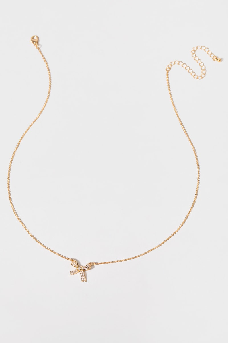 Noelle Bow Short Pendant Necklace