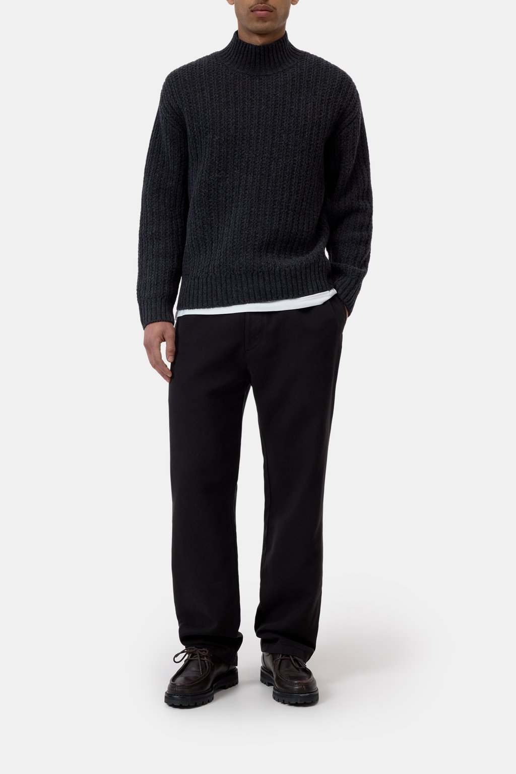 Woll-Pullover mit Stehkragen