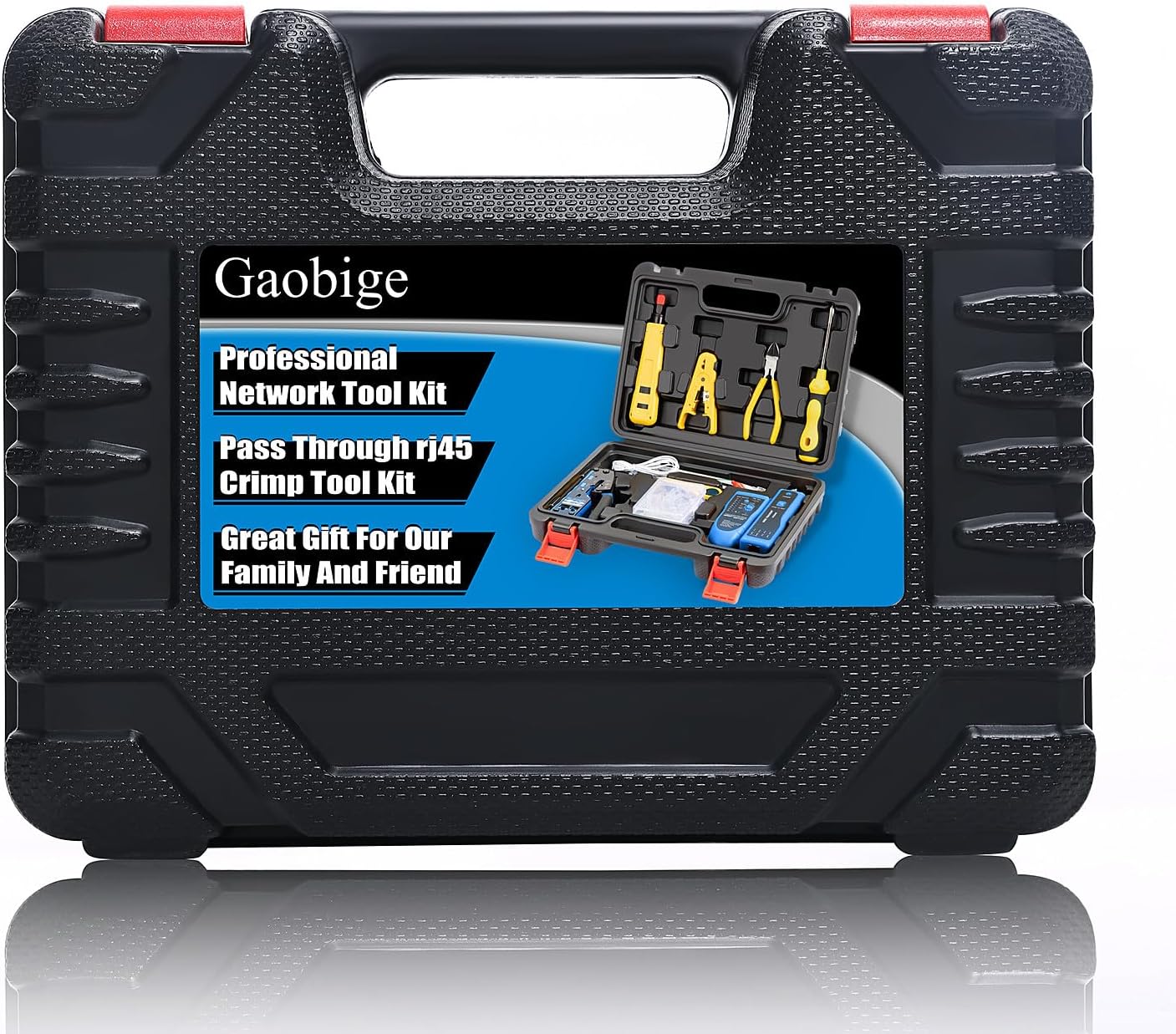 Gaobige Network Tool kit, Cat6 Cat5e Cat5 Crimping Tool RJ45 Crimp Tool kit, Pass Through rj45 Crimper, Wire Tracker, 110/88 Punchdown Tool, Cat6 Pass Through Connectors