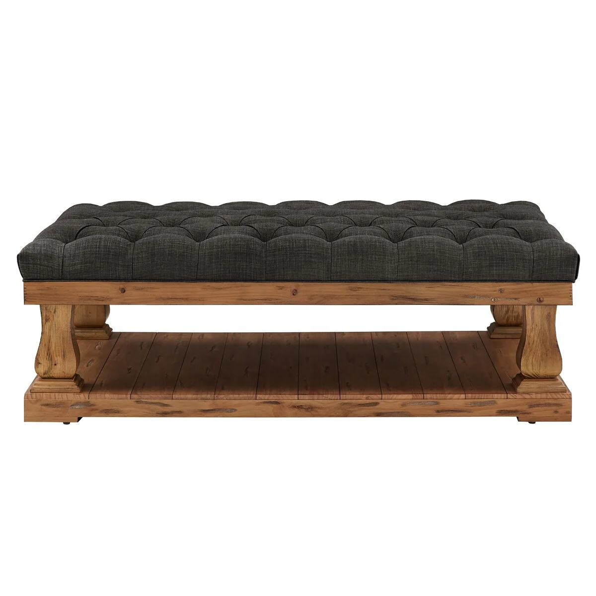 Knightsbridge Linen Baluster Coffee Table Ottoman by iNSPIRE Q Artisan