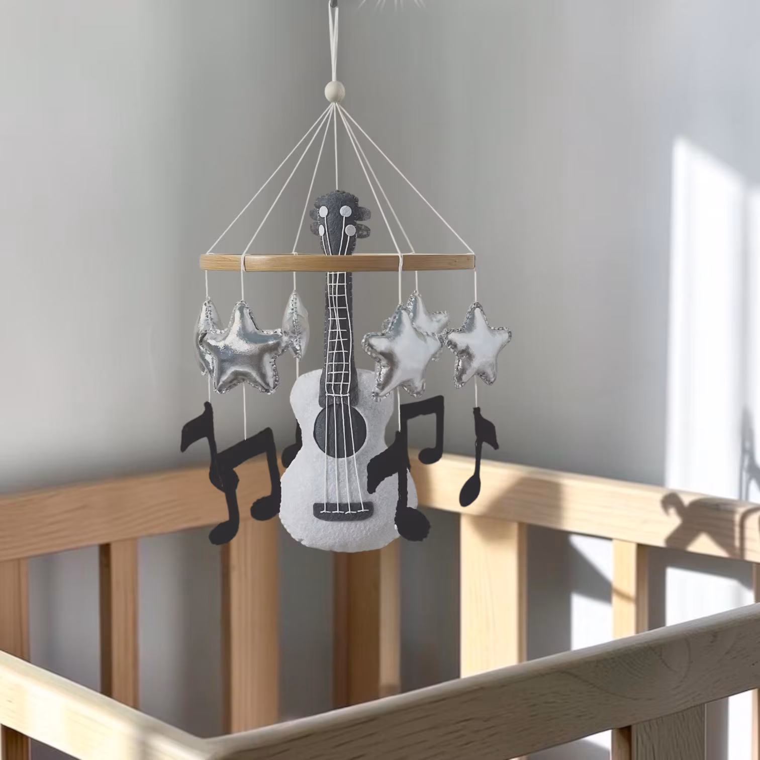 Felt Guitar Mobile, Musical Nursery Theme Decor, Melody Sleep Space