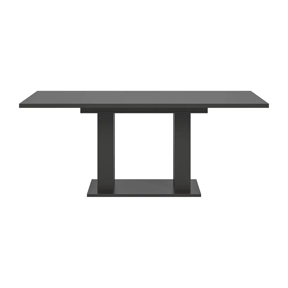 Hioshop Motion eetkamertafel dubbele zuilpoot 90x150/190cm incl 1 verlengblad