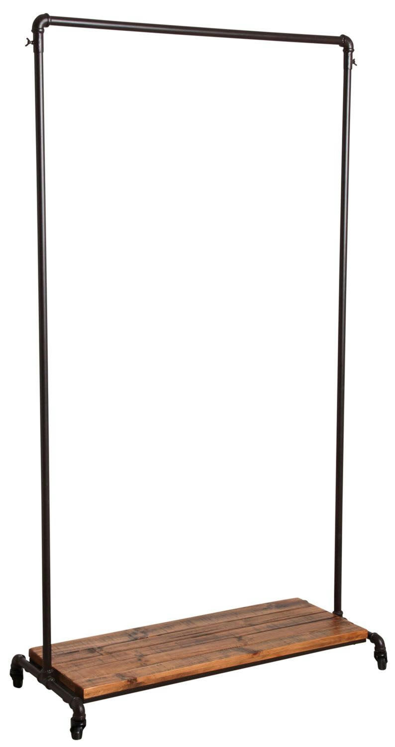 - Portant à roulette en métal et bois vieilli