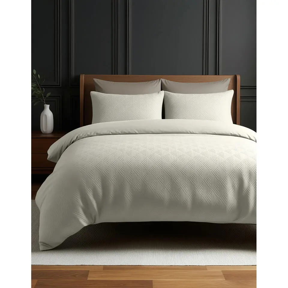 Dekbedovertrek Milano 140x200 �?Fluweelzacht Uni Design �?Cr&egrave;me