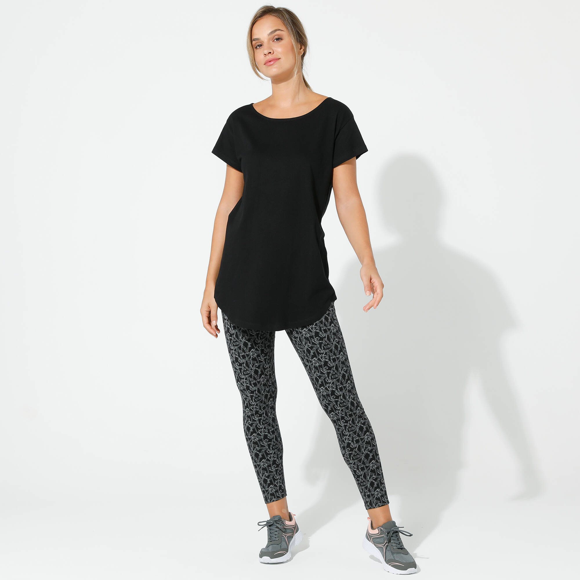 Legging maille jersey imprimé graphique
