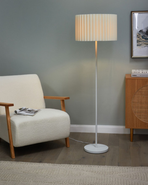 Lampa podłogowa 154 cm beżowo-biała metalowa
