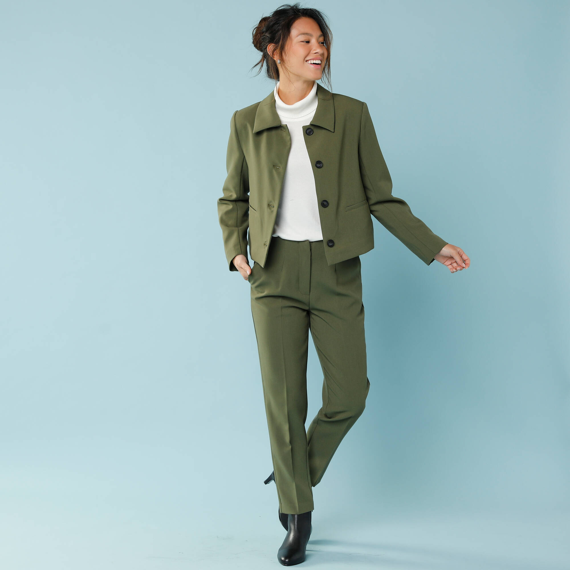 Veste blazer courte unie, Spécial Petites