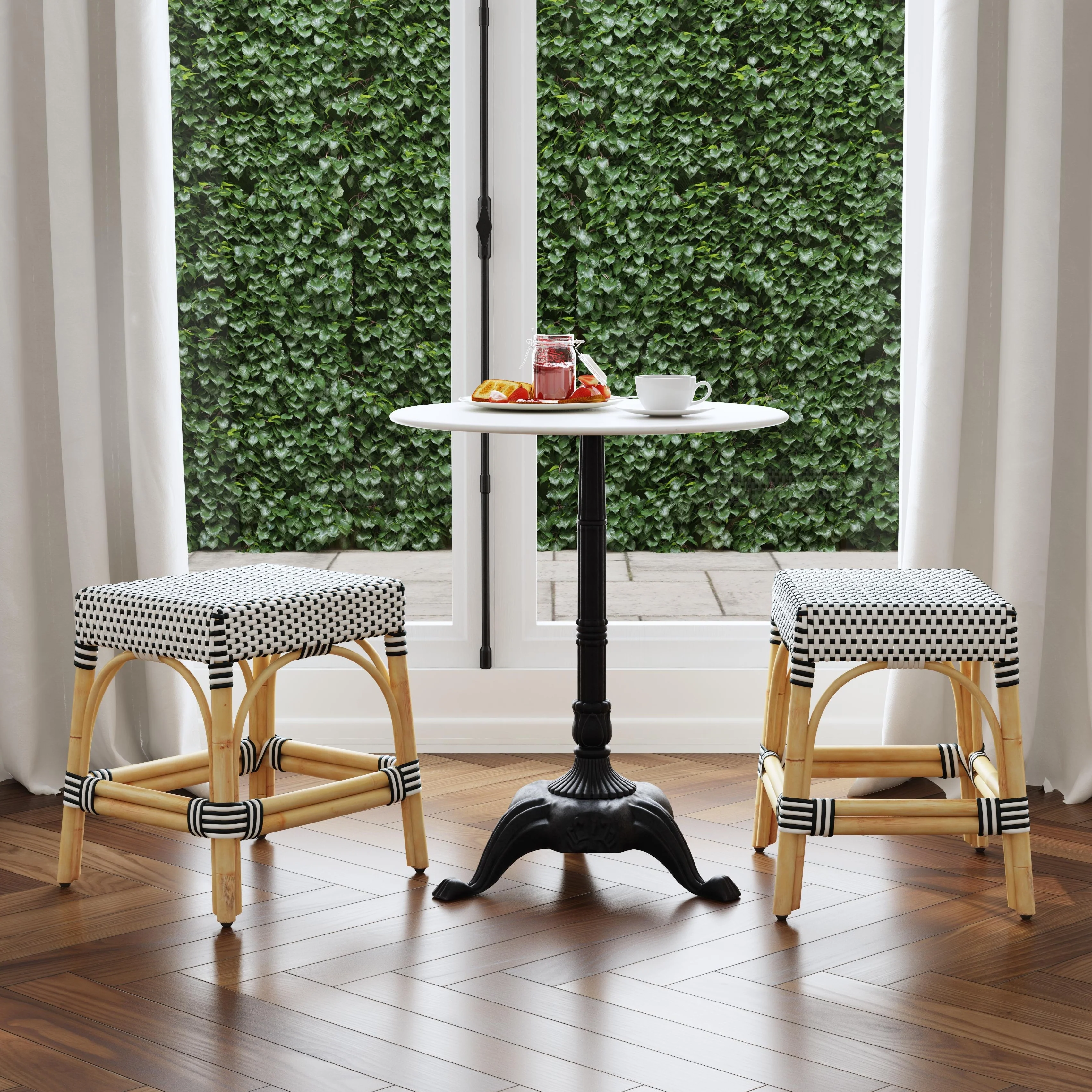 Robias Rattan Rectangular 18 Dining Stool