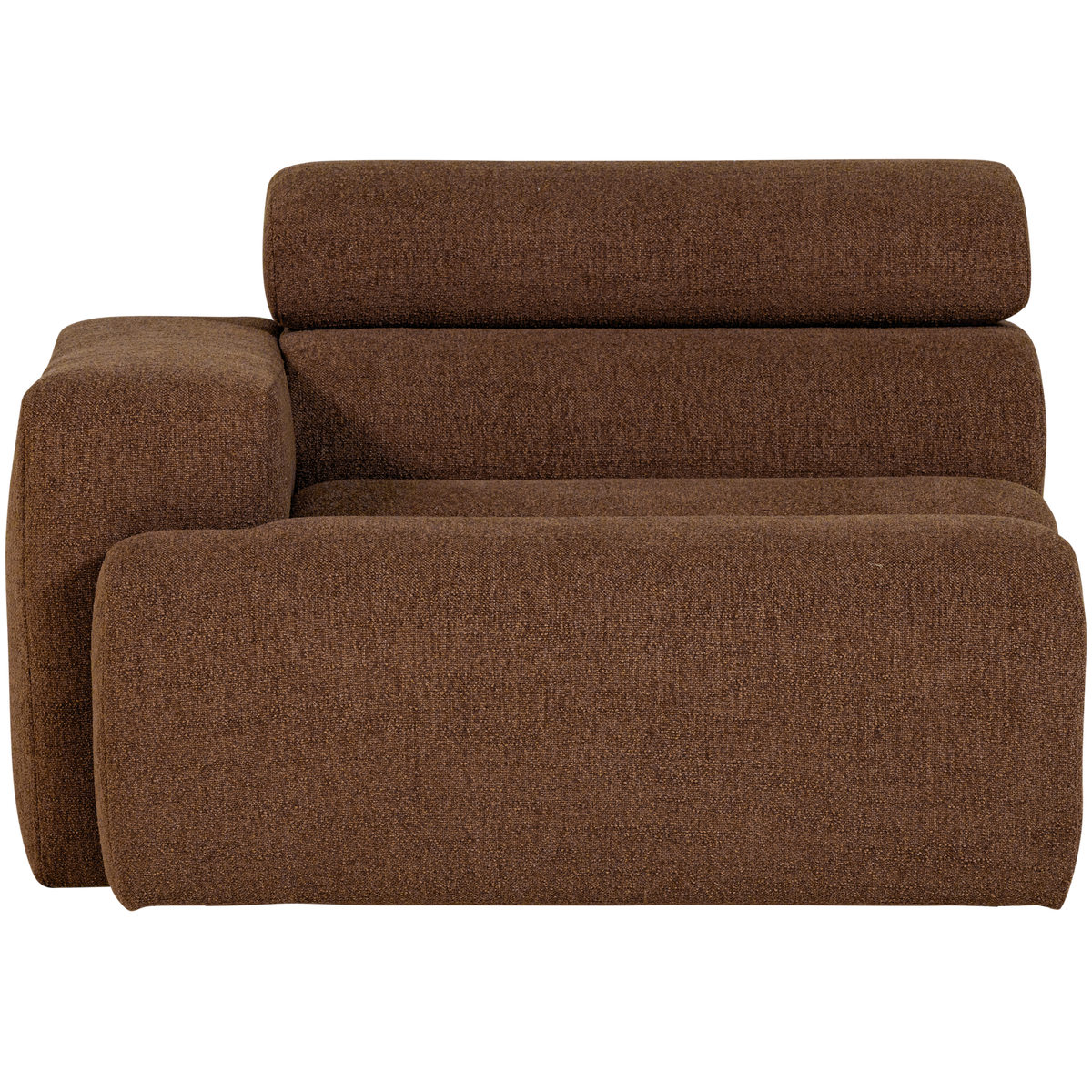 WOOOD 1-zits element bank arm links Novi - Polyester - Mokkabruin - 86x109x113