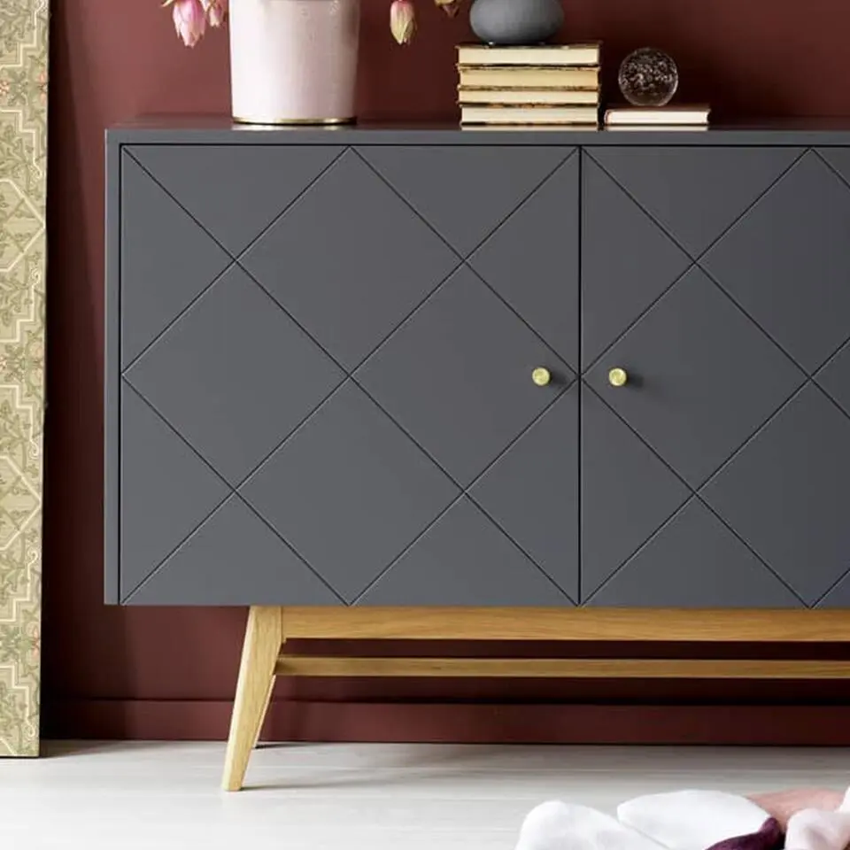 Rowico Home Rosswood Houten Sideboard - B 124 cm - Donkergrijs